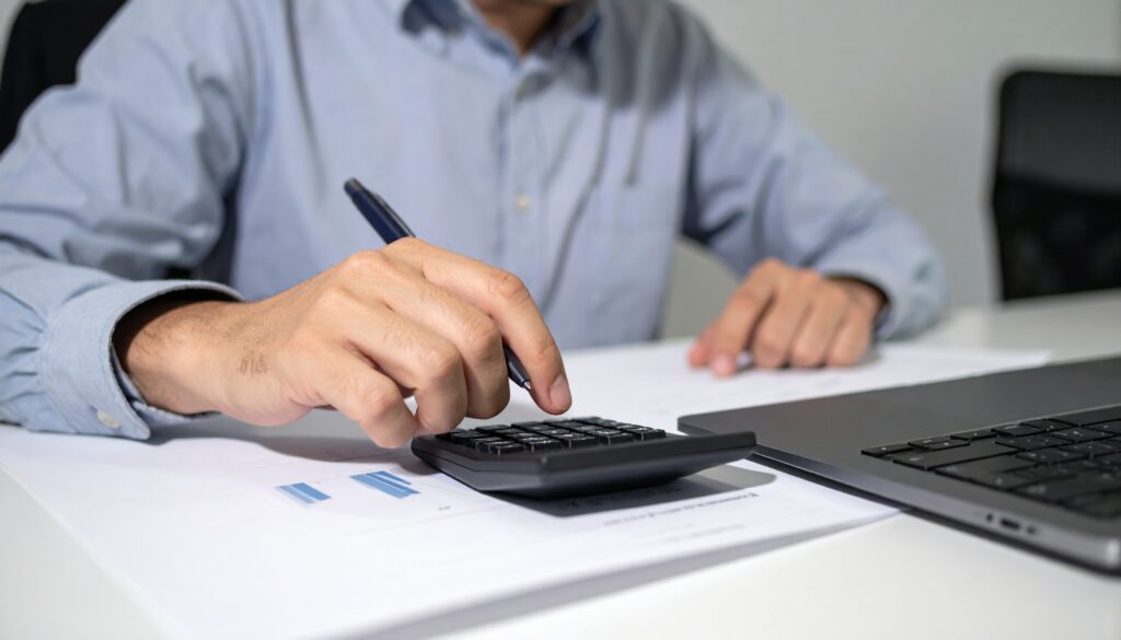 Business Buyer reviewing EBITDA adjustments during business acquisition due diligence