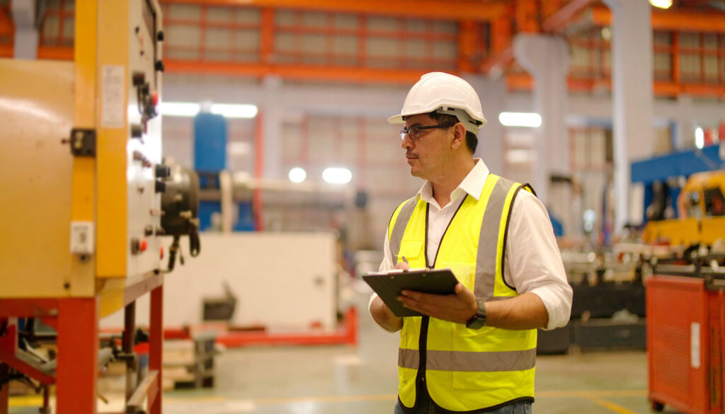 Business owner inspecting facility as part of business appraisal process