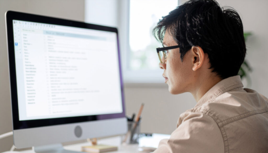 uyer reviewing financial documents inside a virtual data room