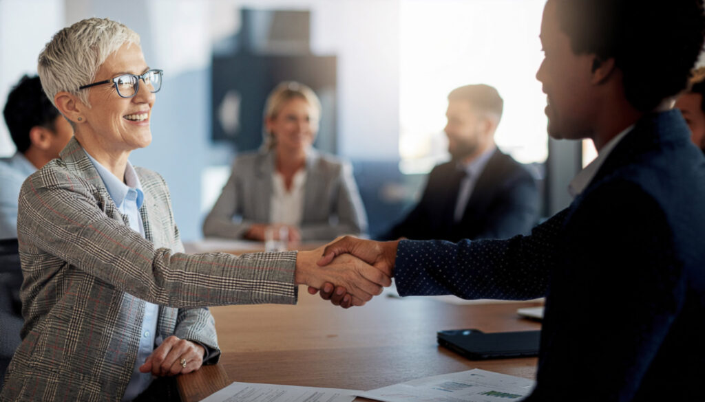 Home service business owner interviewing a new operations manager