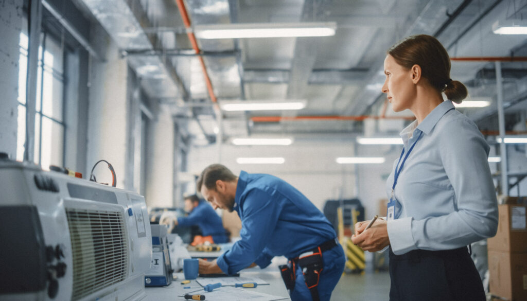 Home-service technicians preparing for the day, illustrating operational culture.